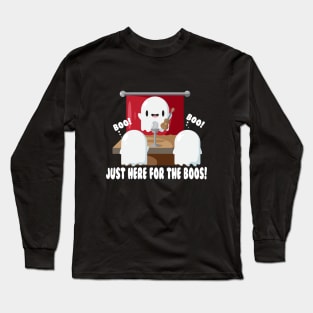 Just Here For The Boos Funny Ukulele Ghost Long Sleeve T-Shirt